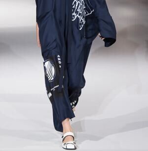 Stella McCartney SP17 Thanks Girls Silk Harem Pants IT 38 Blue White Sustainable